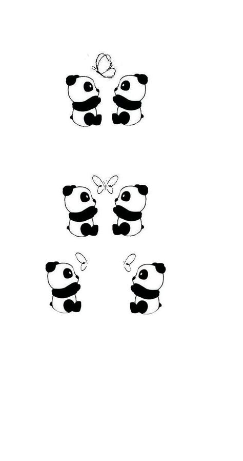 Matching Panda Tattoos, Simple Couple Tattoos, Simple Couples Tattoos, Panda Bear Tattoos, Tiny Panda, Random Tattoos, Partner Tattoos, Minimal Tattoos, Panda Tattoo