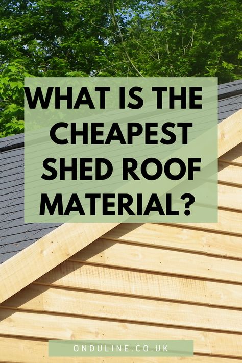 Looking for a cheap DIY-friendly shed roofing solution? Check out our guide where we compare the different options available and what's best for your budget! Natural Roof Ideas, Cheap Shed Ideas, How To Build A Shed Cheap Easy Diy, Roof Shed Design, Tiny Shed Ideas, Cool Shed Ideas, Diy Shed Roof, Diy Shed Cheap Easy, Shed Roof Ideas