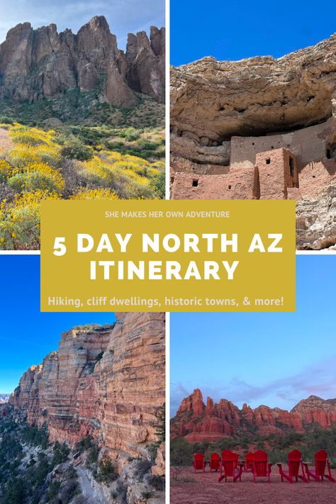 Northern Arizona Road Trip [5 Day Itinerary] – SHE MAKES HER OWN ADVENTURE Arizona Itinerary, Goldfield Ghost Town, Utah Trip, Bright Angel Trail, Trip To Grand Canyon, Arizona Road Trip, Arizona Hiking, Surprise Az, Solo Trip