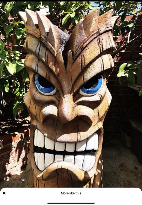 Tiki Pole, Tiki Tattoo, Tiki Faces, Tiki Man, Tiki Head, Tiki Statues, Wood Jewelery, Tiki Decor, Tiki Totem