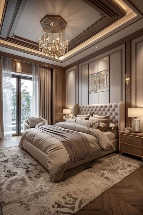 Rich Bedroom Luxury, Dream Bedroom Luxury, Bedroom Ideas Luxury, Bedroom Interior Design Modern, Luxe Bedroom, Modern Luxury Bedroom, Bedroom Decorations, Luxury Bedroom Design, Bloxburg Ideas