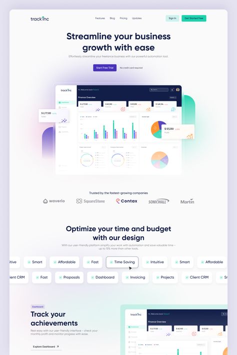 Business Management Website Design, Tech Landing Page Design, Product Description Design, Dashboard Landing Page, Saas Website Design, Software Landing Page, Webpage Layout, Project Management Dashboard, Entrepreneur Website