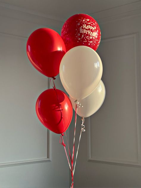 Birthday Baloon Aestethic, Red Balloons Aesthetic, Baloon Aestethic, Red Aesthetic Birthday, Birthday Balloons Aesthetic, Red Birthday Theme, Red Baloons, Dirty Shirley, Helium Balloons Birthday