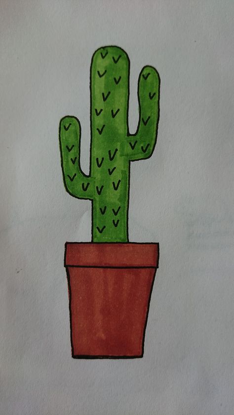 Easy drawing Easy Drawing, Bart Simpson, Easy Drawings, Cactus, Drawings, Fictional Characters, Art