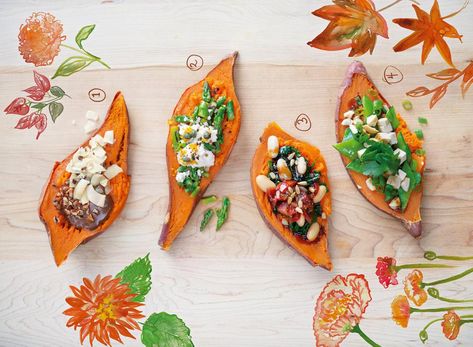 A Sweet Potato Bar Is One Of The Easiest Ways To Feed A Crowd Sweet Potato Bar Toppings, Sweet Potato Bar, Potato Bar Toppings, Simple Vegetarian Recipes, Forest Feast, Baked Potato Bar, Potato Bar, Serving Bar, Marinated Tofu