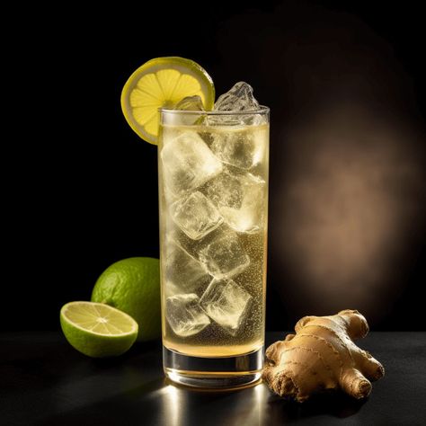 Picture of a drink Ginger Highball Ginger Facts, Whiskey Ginger, Shochu, Whisky Cocktails, Highball Glass, Ginger Recipes, Lime Wedge, Ginger Ale, Classic Cocktails