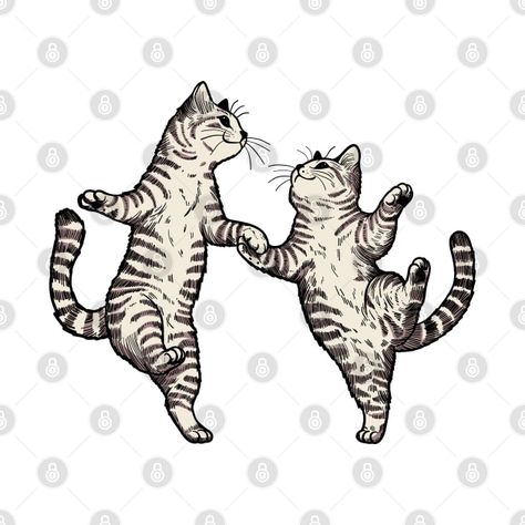 Cats Dancing, Cats Drawings, Cats Design, Goddess Tattoo, Tabby Cats, Tattoed Women, Dancing Cat, Cat Merchandise, Cats Art