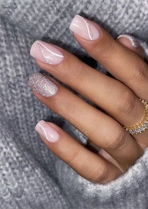 Pink Wedding Nails, Wedding Nails Bridesmaid, Engagement Nails, Bridesmaids Nails, Nails Bridesmaid, Unghie Sfumate, Nails For Bride, Ballet Nails, October Nails