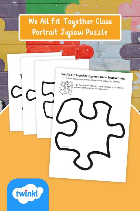 We All Fit Together, Classroom Puzzle, Kindergarten Puzzles, Puzzle Piece Crafts, Puzzle Crafts, Stick Photo, Classroom Displays, Back Together, Fun Crafts For Kids