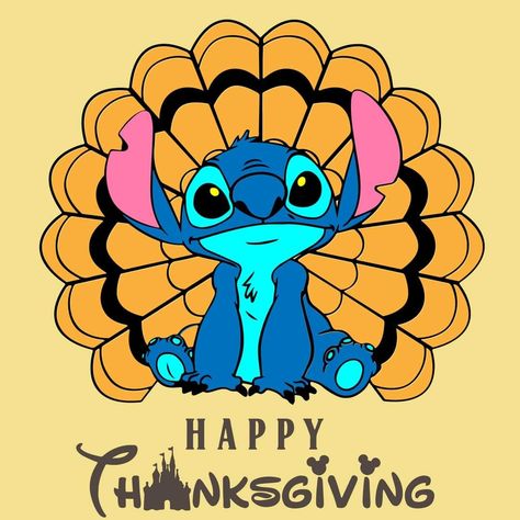 Thanksgiving Stitch, Stitch Thanksgiving, Wallpaper Stitch, Thanksgiving Snoopy, Turkey Disguise Project, Stitch Wallpaper, Happy Thanksgiving Images, Dtf Designs, Stitch Coloring Pages