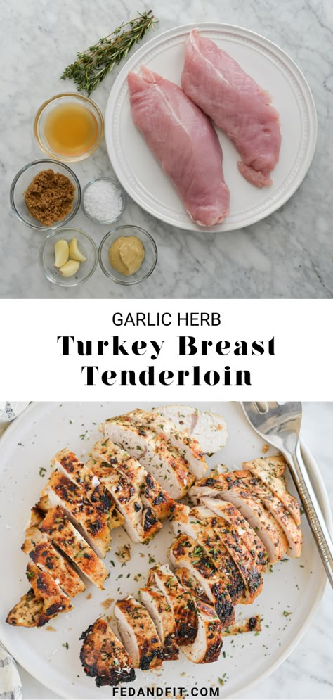 Garlic Herb Turkey, Garlic Herb Marinade, Baked Turkey Breast, Tenderloin Recipes Oven, Turkey Breast Tenderloin, Tenderloin Marinade, Turkey Tenderloin Recipes, Herb Marinade, Marinated Turkey