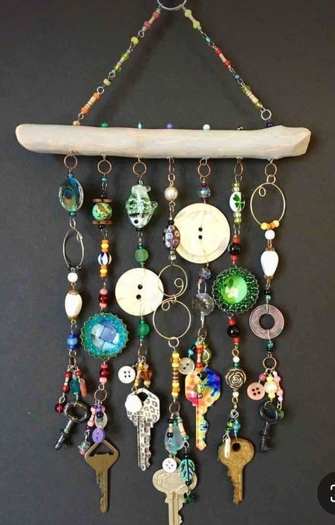 30 DIY Wind Chime Ideas That Blow Music Into Your House - 196 Carillons Diy, Wind Chimes Homemade, Key Crafts, Wind Chimes Craft, Painting Concrete Porch, Ballerina Art, Diy Wind Chimes, Concrete Porch, Driftwood Crafts