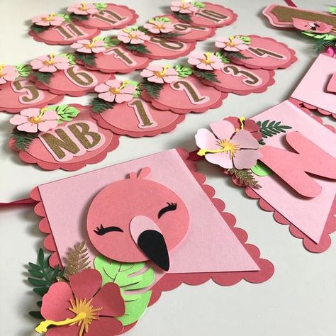 Check out all the matching Tropical Flamingo decor here! https://www.etsy.com/ca/shop/ChristinasCardCo?ref=seller-platform-mcnav&section_id=33096973This adorable cake topper is perfect for your little one's Flamingo-themed birthday party! Made out of high-quality cardstock, this topper features gold glitter elements, a flamingo, and some tropical leaves and flowers. Customizable for any age or name!- MEASUREMENTS - The cake topper is approx. 7.5 inches wide by 6.2 inches in height.The high c Flamingo Themed First Birthday Party, First Flamingle, Flamingo Birthday Decor, Flamingo Birthday Banner, Flamingo 2nd Birthday Party, Flamingo Tropical Birthday Party, 1st Birthday Flamingo Theme, Flamingo One Year Birthday Party, Flamingo Birthday Party Decorations Diy