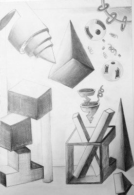 Sliced and Diced Form Drawing - Create Art with ME Elements Of Art Form Examples, Elements Of Art Form, Elements Of Design Form, Overlapping Art, Art Room Rules, Draw Perspective, Elements Of Art Line, Elements Of Interior Design, 3d Forms