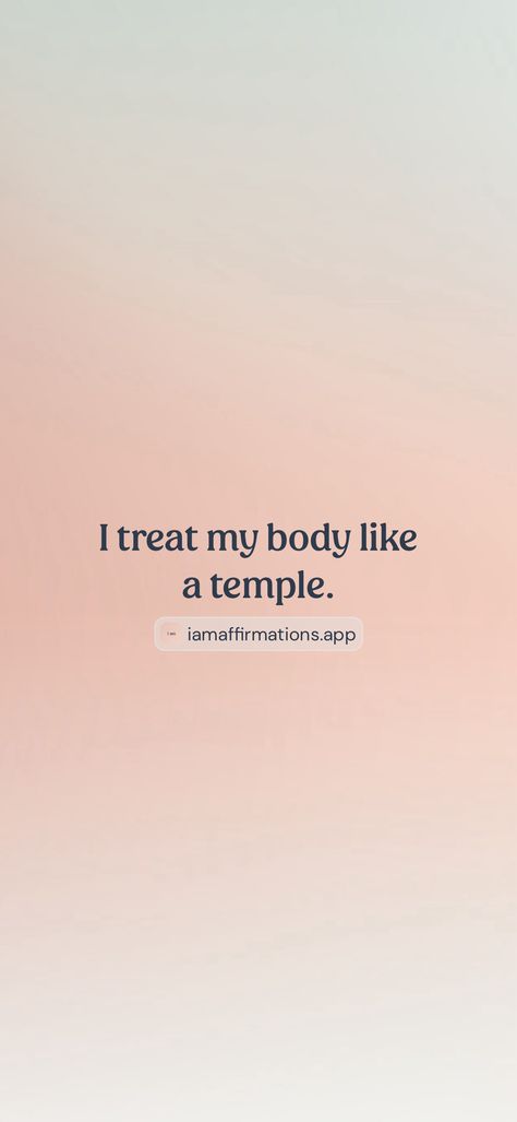 I treat my body like a temple. 

From the I am app: https://iamaffirmations.app/download Body Is Art Quotes, Body Is A Temple, Prayer Board, Daily Affirmations, Art Quotes, Affirmations, Vision Board, Temple, Quotes