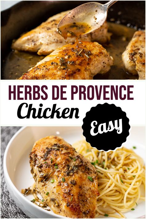 Herbed De Provence, Roasted Herb Chicken Recipes, Herbs De Provence Recipes Chicken, Chicken And Herb Recipes, Baked Chicken With Herbs, Herb De Provence Recipe Dishes, Herb Butter For Chicken, Herbs Of Provence Recipe, Recipes Using Herbs De Provence