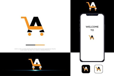 Letter a cart logo design | Premium Vector #Freepik #vector #a-logo #new-a-logo #modern-a-cart-logo #cart-a-logo Cart Logo Design, Shopping Cart Logo, Cart Logo, Logo Font, Logo Modern, Logo New, 1 Logo, Logo Fonts, Letter A