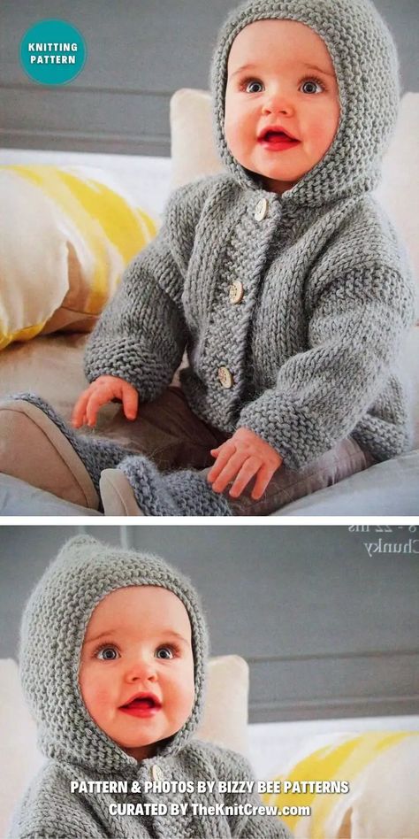 Enjoy this collection of adorable knitted hoodies for your little ones. Knitting patterns curated by The Knit Crew. Baby Boy Knitting Patterns Free, Boys Knitting Patterns Free, Baby Jackets, Kids Knitting, Pattern Coat, Baby Cardigan Knitting Pattern Free, Knitted Patterns, Kids Knitting Patterns, Baby Boy Knitting Patterns