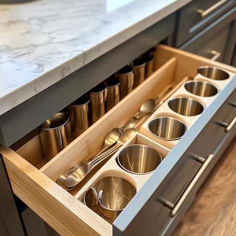 21 Genius Kitchen Drawer Organization Ideas for a Clutter-Free Space Dish Drying Cabinet Drawer, Organization Cabinet Kitchen, Under Kitchen Sink Cabinet Ideas, Cup Drawer Organization, Kitchen Electronics Storage, Deep Kitchen Cabinet Organization, Under Sink Cabinet Kitchen, Kitchen Utensils Organization, Kitchen Drawer Organization Utensils