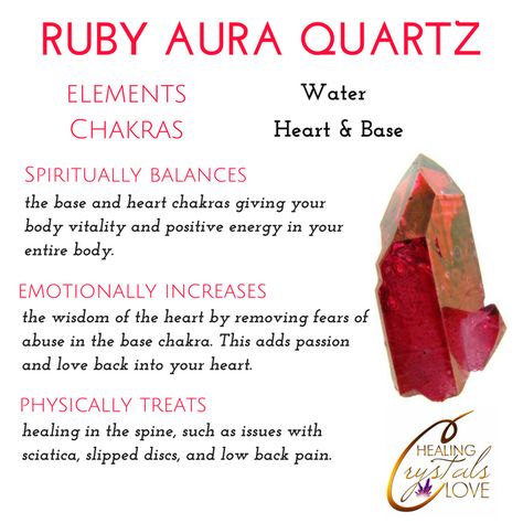 Ruby Aura Quartz, Quartz Crystal Meaning, Charging Crystals, Charge Your Crystals, Crystal Seashells, Ruby Quartz, Heart Chakra Healing, Charge Crystals, Magical Stones