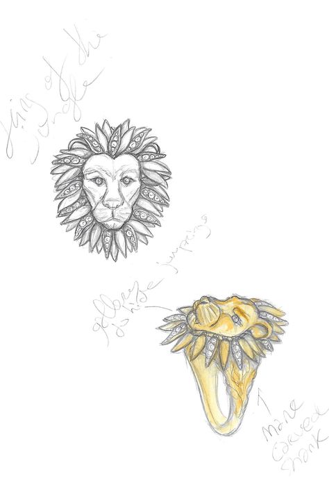 18ct Yellow Gold Sapphire African Lion Ring  #annoushkajewellery #finejewellery #goldjewellery #statementring Jewelry Sketch, Stacked Engagement Ring, Lion Ring, African Lion, Jewellery Sketches, Bridal Wedding Rings, Anniversary Gift For Her, Bangles Jewelry, Gold Chain Necklace