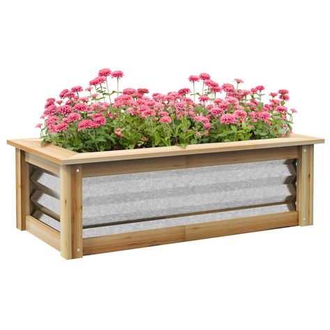 PRICES MAY VARY. Spacious Garden Bed: Get a garden going anywhere outside; our raised garden boxes let you set down soil even if you don't have a yard. You have the option to separate, organize, and optimize soil types. Reinforced Raised Planter: Metal and wood framing come together to create a reinforced raised planter capable of enduring harsh weather conditions. The galvanized steel is water-safe, and the wood helps it achieve greater wind endurance. Self-Draining Beds: With open bottoms, our Raised Vegetable Planter, Outdoor Planter Box, Raised Garden Bed Kits, Outdoor Planter Boxes, Vegetable Beds Raised, Raised Planter Boxes, Vegetable Planters, Metal Raised Garden Beds, Planter Beds