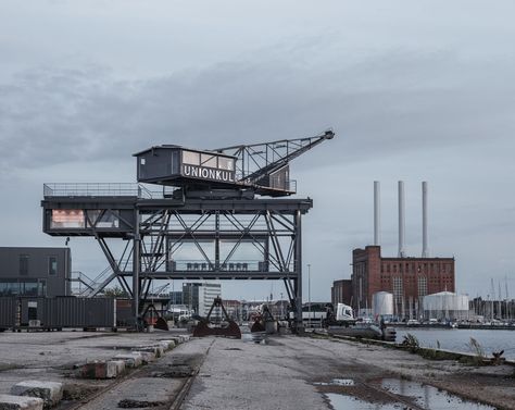 A Former Copenhagen Coal Crane Transformed to Offer a Luxurious Getaway in the Sky Industrial Landscape, Industrial Architecture, Luxury Getaway, Renzo Piano, Industrial Photography, Urban Industrial, Adaptive Reuse, K R, Copenhagen Denmark