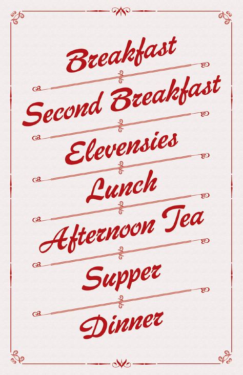 "But what about second breakfast!?" LotR :) Hobbit Food, Meal Schedule, Eating Schedule, What I Like About You, Into The West, Second Breakfast, Ron Swanson, Nerd Alert, Geek Out