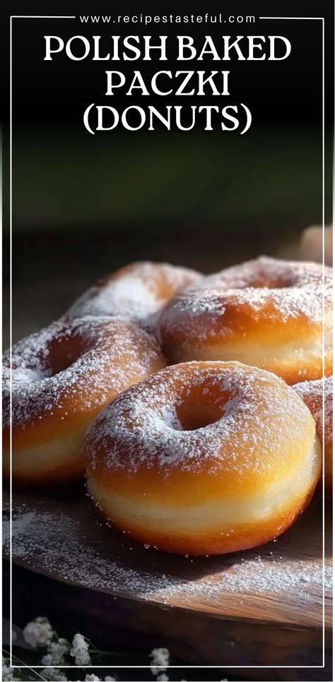 Polish Baked Paczki are a lighter, healthier version of the traditional fried Polish doughnuts. Filled with homemade custard or jam, these fluffy donuts are coated in butter and sugar, making them the perfect treat for any occasion. Whether you're celebrating Fat Tuesday or just craving something sweet, these baked paczki will satisfy your doughnut cravings. #PolishPaczki #BakedDonuts #TraditionalPolishRecipes #FatTuesdayTreats #SweetDesserts #DonutRecipe #HealthyPaczki Baked Paczki Recipe, Polish Doughnut Recipe, No Yeast Donuts Recipes Fried, Puffy Donut Recipe, Dash Donut Recipe, Sourdough Paczki, Puff Pastry Donuts Air Fryer, Hawaiian Donut Recipe, Baked Yeast Donuts With Donut Pan