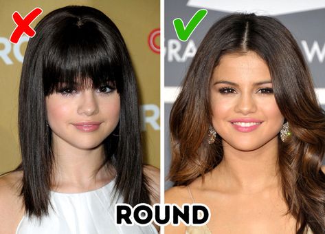 Haircuts That Perfectly Fit Your Face Shape, as Proven by Celebrities’ Photos Celebrities With Round Faces, Round Face Celebrities, One Length Hair, Long Face Shapes, Middle Part Hairstyles, Celebrities Photos, Round Face Shape, Flat Hair, Best Salon