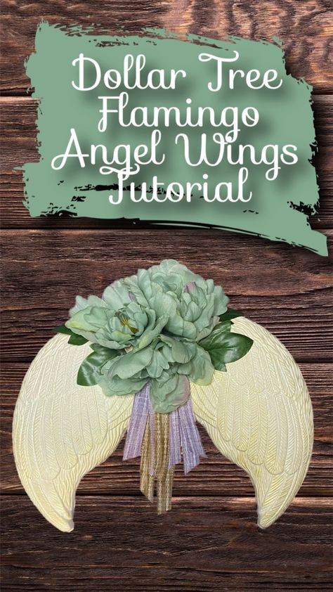 Dollar tree flamingo angel wings Dollar Tree Angel Wings, Dollar Tree Angel, Diy Angel Wings Easy, Flamingo Wreath Ideas, Dollar Tree Flamingo, Angel Wings Tutorial, Angel Wings Easy, Angel Wing Wreath, Angel Wing Crafts