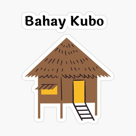 Get my art printed on awesome products. Support me at Redbubble #RBandME: https://www.redbubble.com/i/sticker/Bahay-kubo-by-CatheBelan/50781912.JCQM3?asc=u Bahay Kubo Drawing Easy, Bahay Kubo Drawing, Bahay Kubo Drawing Sketch, Bahay Kubo Design Philippines, Bahay Kubo Lyrics, Bangka Boat Philippines Drawing, Filipino At Mga Katutubong Wika Poster, Bahay Kubo Design, Beer Bottle Cake