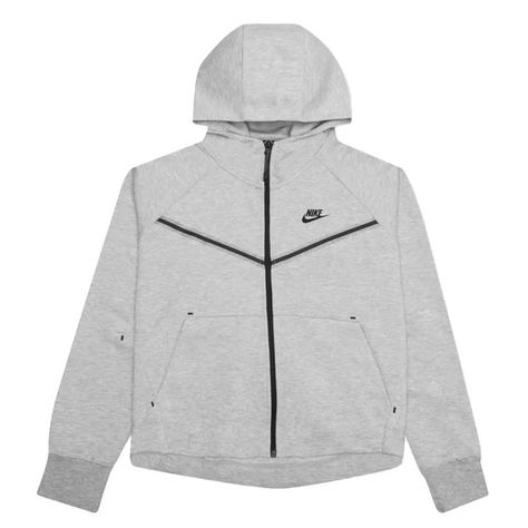 Nike fleece tech Windrunner full zip hoodie Nike Tech Jacket, Grey Nike Tech, Cropped Nike, Nike Tech Fleece Hoodie, Tech Fleece Hoodie, Nike Sportswear Women, Hype Clothing, Women's Sportswear, Nike Fleece