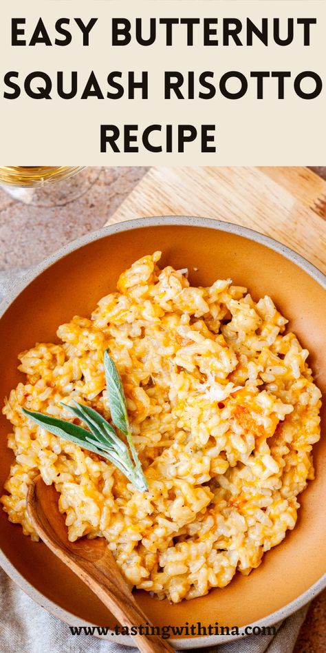 This easy Butternut Squash Risotto recipe will be your new favorite fall weeknight dinner. This side dish recipe is perfect for a quick meal or for a special occasion. Risoni Recipes, Butternut Squash Rice, Butternut Squash Side Dish, Butternut Risotto, Pumpkin Risotto Recipes, Butternut Recipes, Frozen Butternut Squash, Easy Butternut Squash, Risotto Dishes