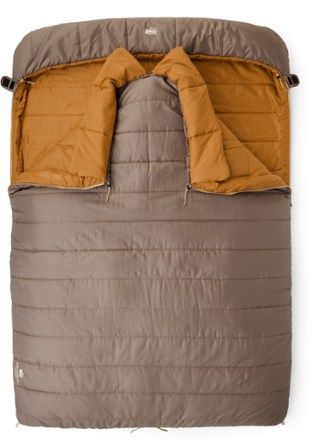 REI Co-op Siesta Hooded 20 Double Sleeping Bag | REI Co-op Two Person Sleeping Bag, Double Sleeping Bag Camping, Rooftop Tent Camping, Camping Sleeping Bags, Camping With Dogs, Camping Things, Double Sleeping Bag, Dogs Tips, Rooftop Tent