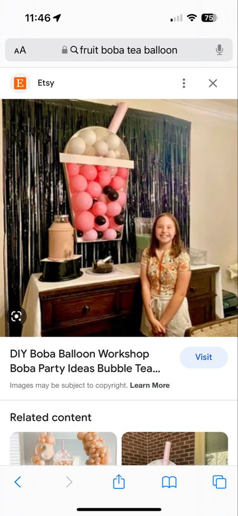 Bubble Tea Birthday Party Theme, Boba Party Ideas, Bubble Tea Themed Birthday Party, Boba Party Backdrop, Boba Theme Birthday Party, Sushi Party, Etsy Diy, Bubble Party, Boba Tea