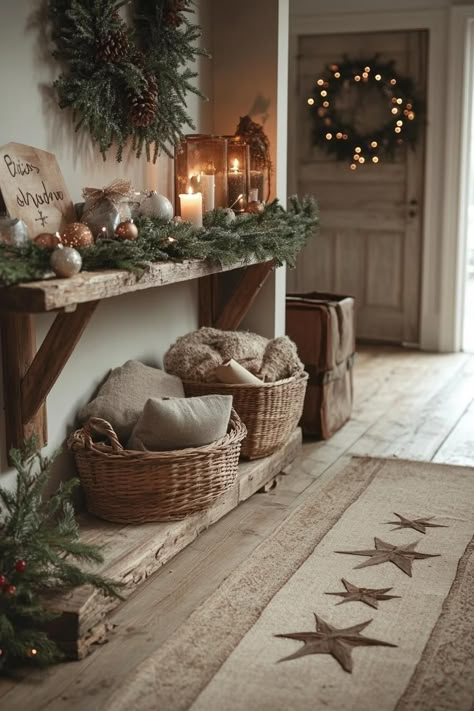 21 Cozy Christmas Decor Ideas for Small Apartments 26 Simple Cottage Christmas Decor, Cozy Christmas Decor Kitchen, Cozy Winter Cottage Aesthetic, Cozy Winter Home Decor, Cozy Cottage Christmas Decor, Cozy Christmas Decor Living Room, Scandinavian Winter Decor, Vintage Christmas Aesthetic Cozy, Christmas Decor Ideas For Living Room Cozy