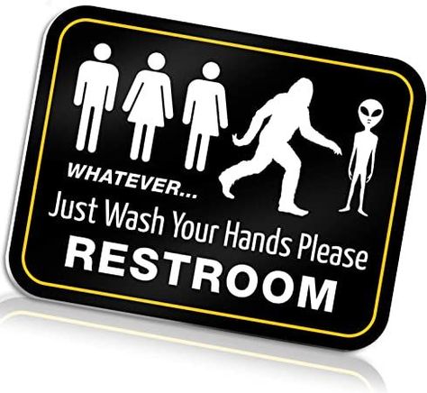 Funny Bathroom Sign for Restroom by Bigtime Signs | 11.5" x 8.75" Rigid PVC | All Gender Bigfoot & Alien Wash Your Hands PleaseBeatilog Velvet Ring Box - Octagon Premium Vintage Wedding Ring Holder Handmade Double Ring Bearer Jewelry Display Organizer for Proposal, Engagement, Ceremony, Christmas, Photography (Light Pink)Foldable Weed Eater with Wheels Cordless Grass Trimmer Weed Eater Electric Weed Wacker Brush Cutter, Height Adjustable Edger Trimmer for Garden and Yard Care Pruning Trimming Gender Neutral Bathroom Signs, Gender Neutral Bathroom, All Gender Restroom, Toilet Rules, No Soliciting Signs, Neutral Bathroom, Restroom Sign, Signs Funny, Funny Bathroom Signs