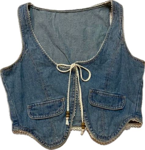 Jeans Thrift Flip, Vest Png, Vintage Denim Vest, Diy Wardrobe, Outfit Png, Rodeo Outfits, Vintage Vest, Top Photo, Lookbook Outfits