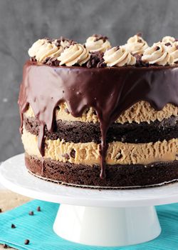 Peanut Butter Cookie Dough Brownies, Brownie Layer Cake, Life Love And Sugar, Peanut Butter Icing, Cake Brownie, Butter Cookie Dough, Cookie Dough Brownies, Peanut Butter Cookie Dough, Layer Cake Recipes