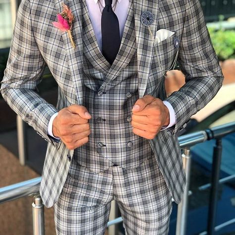 Matric Suits, Checkered Suit Men, Checkered Suit, Manly Man, Dapper Dan, Designer Suits For Men, Plaid Suit, Fashion Man, Slim Fit Suit