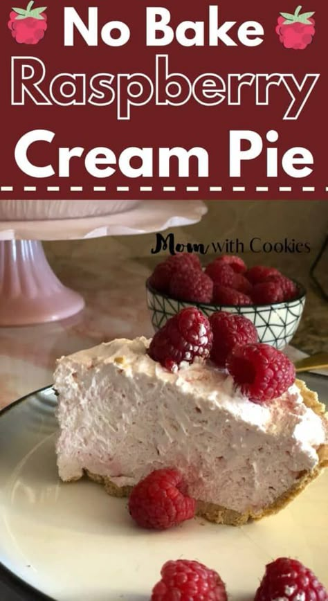 Raspberry Cream Pie, Raspberry Recipes Dessert, Pie No Bake, Raspberry Cream Pies, No Bake Pie, Raspberry Dessert, Raspberry No Bake Cheesecake, Cool Whip Desserts, No Bake Recipe