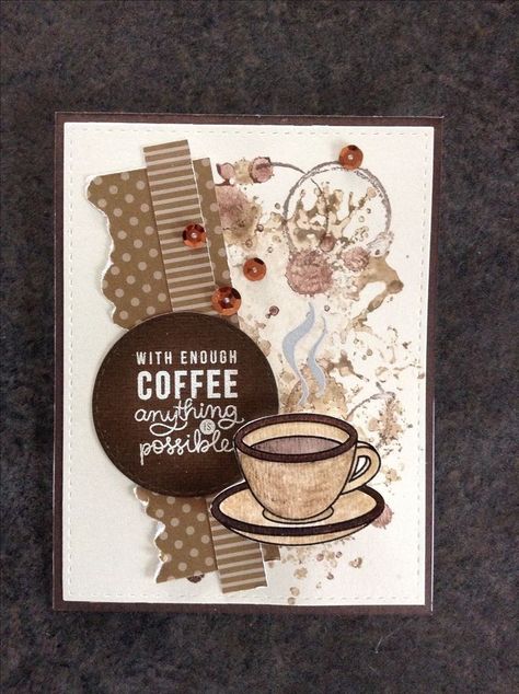 Cards With Coffee Theme, Coffee Greeting Cards, Coffee Cards Handmade, Friend Text Messages, Coffee Birthday Cards, Best Friend Text Messages, Starbucks Crafts, Coffee Themed Cards, Tea Cup Card