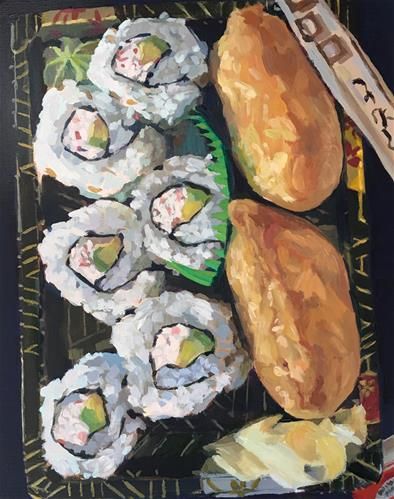 Food Paintings, Food Project, Gcse Art Sketchbook, Food Artwork, Sushi Art, Food Painting, Gouache Art, Expressive Art, Watercolor Art Lessons