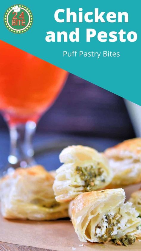 Pesto Puff Pastry, Phyllo Appetizers, Spinach Dip Cold, Phyllo Bites, Chicken And Pesto, Puff Pastry Bites, Framed Recipes, Easy Dip Recipes, Pastry Bites