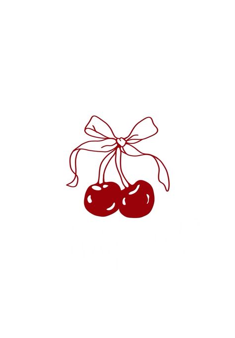 Things To Draw On T Shirts, Red Aesthetic Art Drawing, Cute Red Drawings, Cherry Profile Picture, Cherry Illustration Cute, Red Couqutte, Red Bow Drawing, Cherry's Aesthetic, Cherry Logo Design Ideas