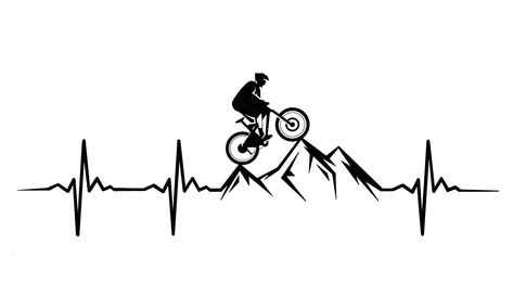 Mountain Biking Tattoo Ideas, Mtb Tattoo Ideas, Mountain Bike Tattoo Ideas, Mountain Bike Drawing, Cycling Tattoo Bicycles, Mtb Tattoo, Bike Stencil, Tattoo Bike, Cycling Tattoo