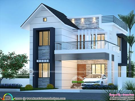 1600 square feet 3 bedroom mixed roof house plan Philippines House Design, Philippine Houses, Two Story House Design, House Roof Design, Roof House, House Balcony Design, Two Story House Plans, Two Story House, Small House Design Exterior