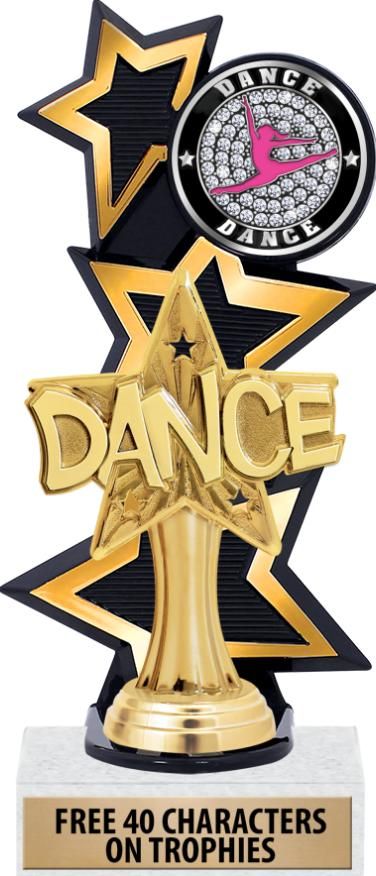 Dance Trophies, Dance Trophy, Star Backdrop, Dance Awards, Award Trophy, Metallic Design, Cool Dance, Three Star, School Events