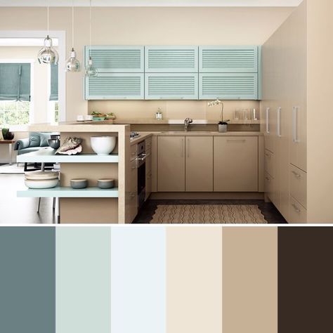 How to Create a Color Scheme for Your Kitchen Remodel - Dura Supreme #kitchen #color palette #moodboardmadness Tan Kitchen Cabinets, Taupe Color Schemes, Beige Kitchen Cabinets, Kitchen Color Palettes, Best Kitchen Colors, Kitchen Facelift, Beige Color Scheme, Kitchen Colour, Beige Color Palette